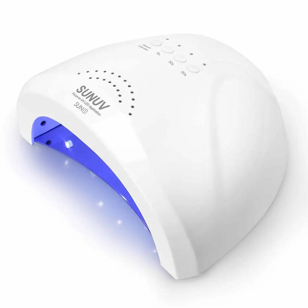 White SUN1 SUNUV Sunone УФ-лампа для ногтей led лампа для сушки гель лака 24 Вт/48 Вт сушилка ногтей для УФ-светодиодный гель-машинка отверждения всех гель-лаков лак гель uv led лампа инфракрасный датчик для маникюра и педикюра - Цвет: White SUN1