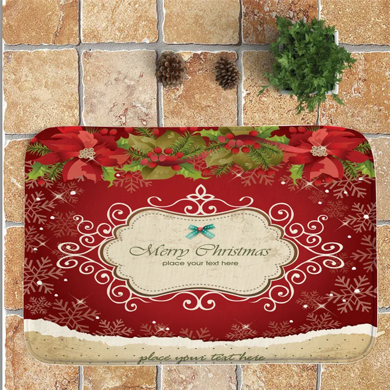 Merry Christmas коралловый бархат Добро пожаловать коврики узор письмо пол входная дверь ванная комната коврик крытый Ванна ковер Nove7
