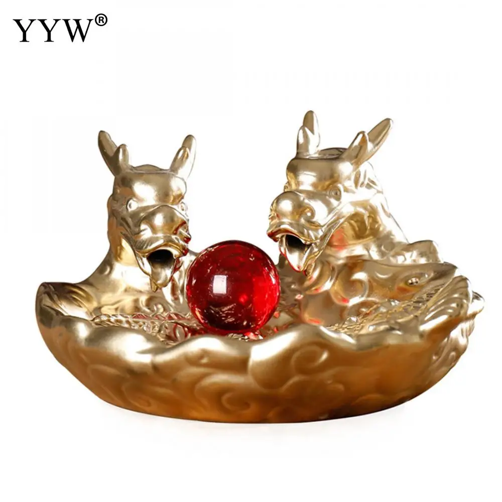 

Gold Dragon Incense Burner Holder Metal Tibetan Style Painted Enamel Incense Cones Stick Holder Crafts Home Office Decoration