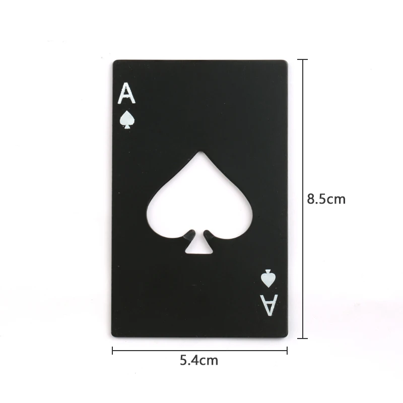 1pcs black Нержавеющая сталь открывалка для пивных бутылок металлическая наружная портативная игральная карта креативная открывалка для бутылок барный Инструмент Кухонные аксессуары черный - Цвет: 1pcs black