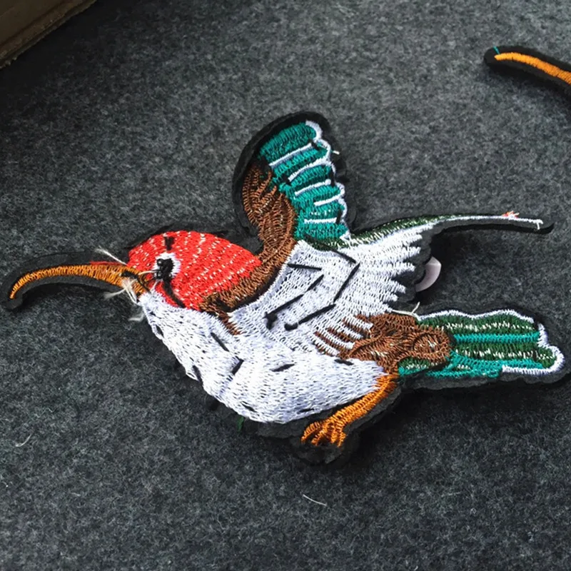 1 пара симпатичных блесток бисер птицы нашивки пришитые на наклейку сделай сам