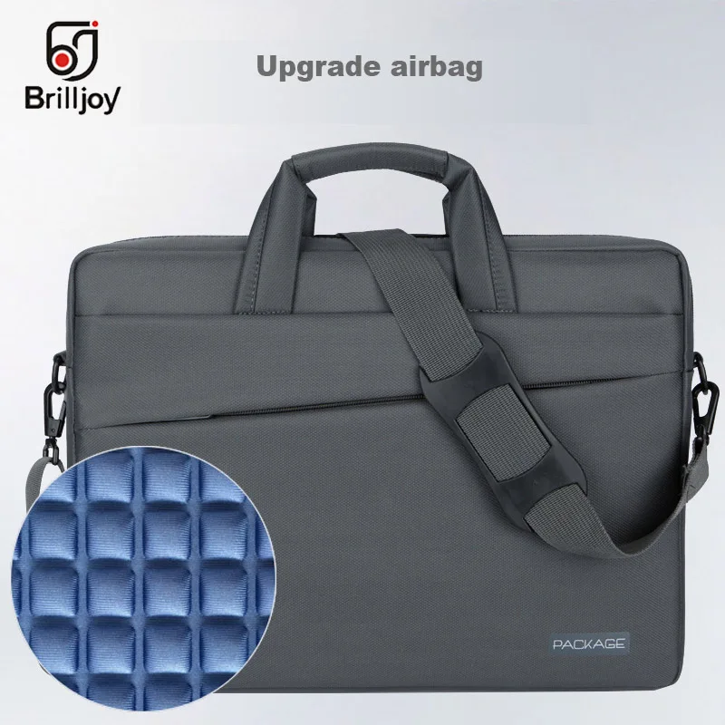 Gray 14 inch Brilljoy водонепроницаемый портфель сумка для ноутбука 13 14 15 17 дюймов Компьютерная деловая дорожная Мужская и женская сумка-мессенджер для ноутбука - Цвет: Gray 14 inch