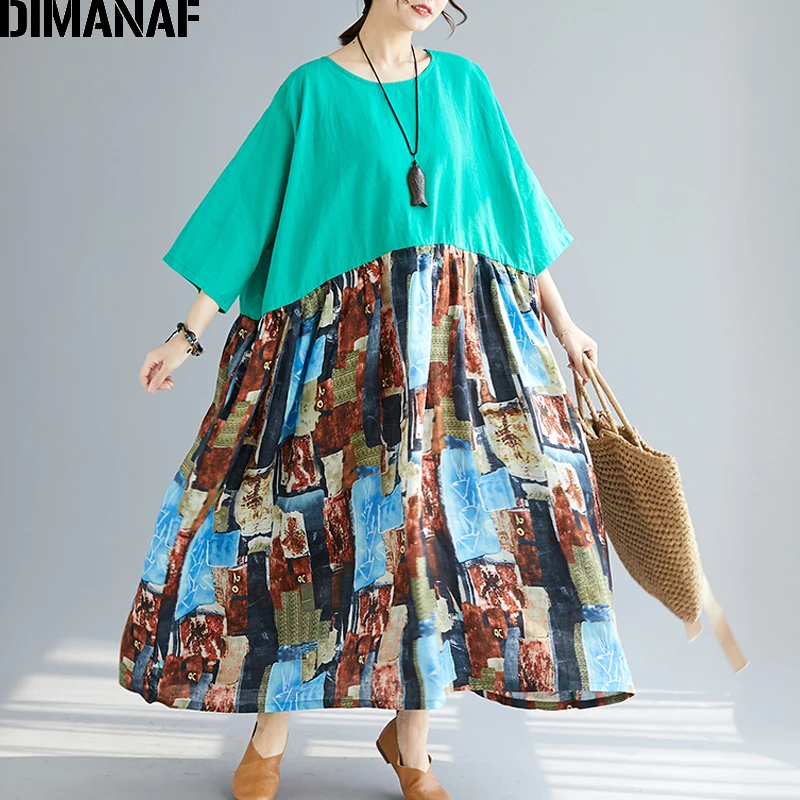 DIMANAF размера плюс женское пляжное платье большой размер женский сарафан летнее