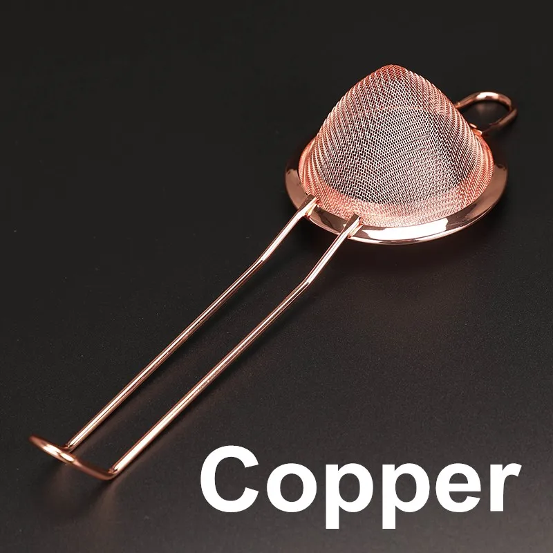 copper plated 304 нержавеющая сталь мелкоячеистый ситечко для коктейлей отлично подходит для удаления насадок из сока Julep ситечко барный инструмент - Цвет: copper plated
