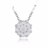 new arrival lovely lotus flower shaped choker necklace jewelry 925 silver pendants necklaces chain birthday gift for women