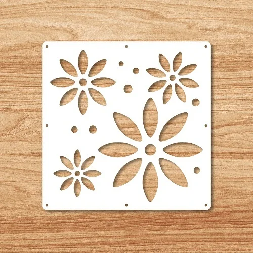 Floral 12 шт. 29x29 см подвесные экраны перегородка для гостиной панели перегородки стены Искусство Diy Украшение дома белое дерево-пластик - Цвет: Floral
