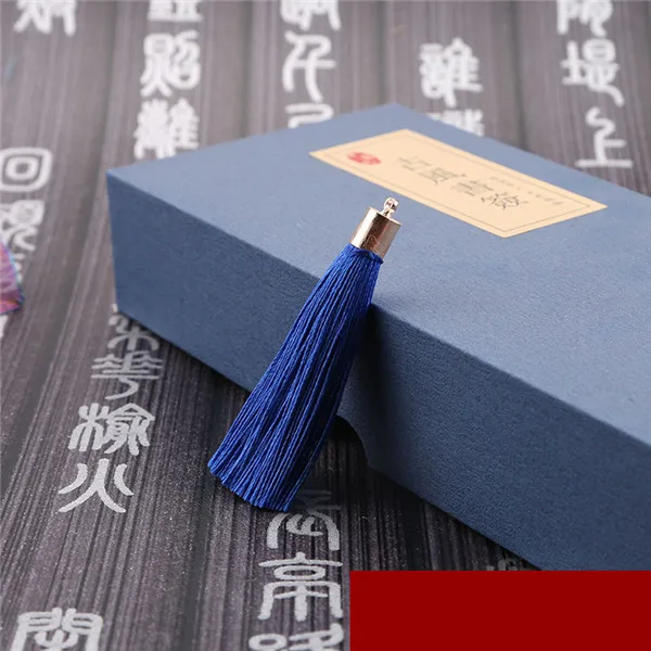 Deep Blue 10 шт./упак. 6 см Мини Металл Кепки Tassel Pendant украшения аксессуары DIY ручной работы Материал Шторы Закладка для книги для творчества - Цвет: Deep Blue
