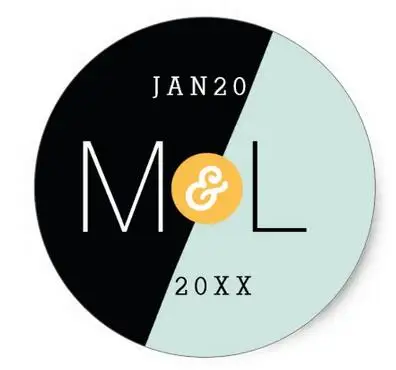 

1.5inch Dynamic Duo Modern Wedding Monogram Sticker