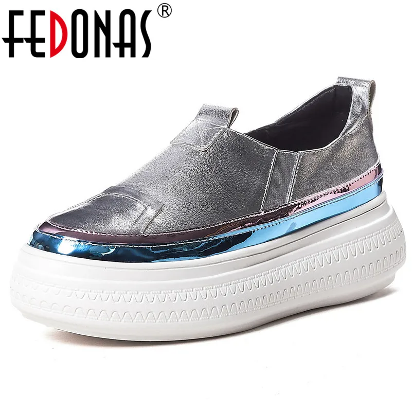 FEDONAS/сезон весна-лето женская спортивная обувь на плоской платформе с круглым