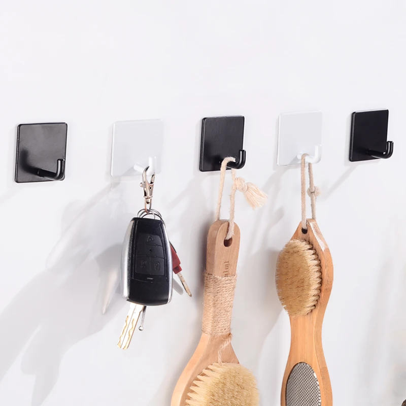 Robe Hooks Black Bathroom Hook for Towels Key Bag Storage Rack Suction Decorative Single Coat Wall Hanger Mounted No Nail | Обустройство