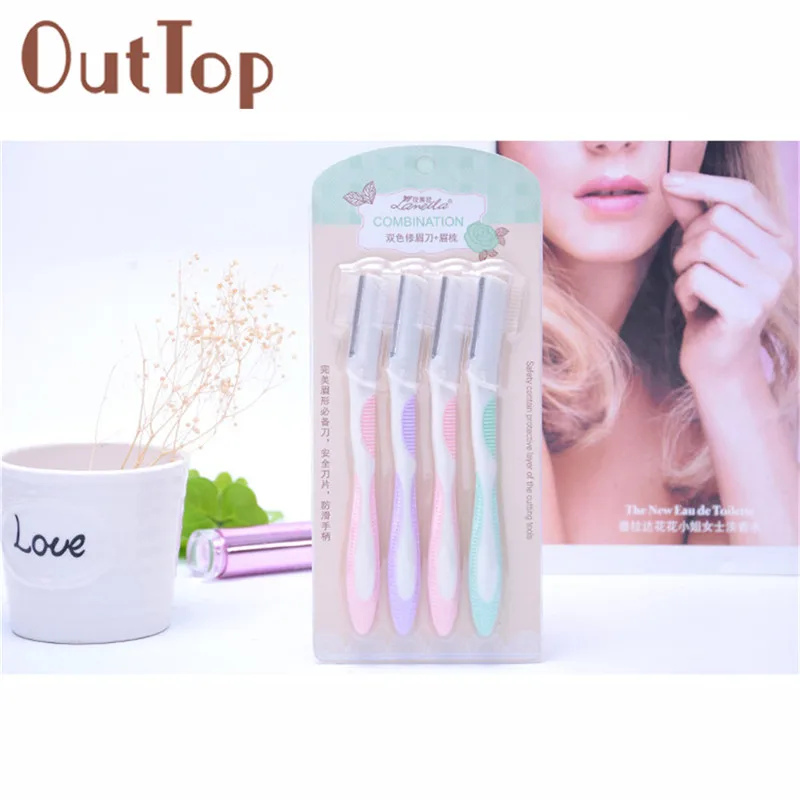 4 шт. для женщин лица и бровей удаления волос безопасная бритва триммер