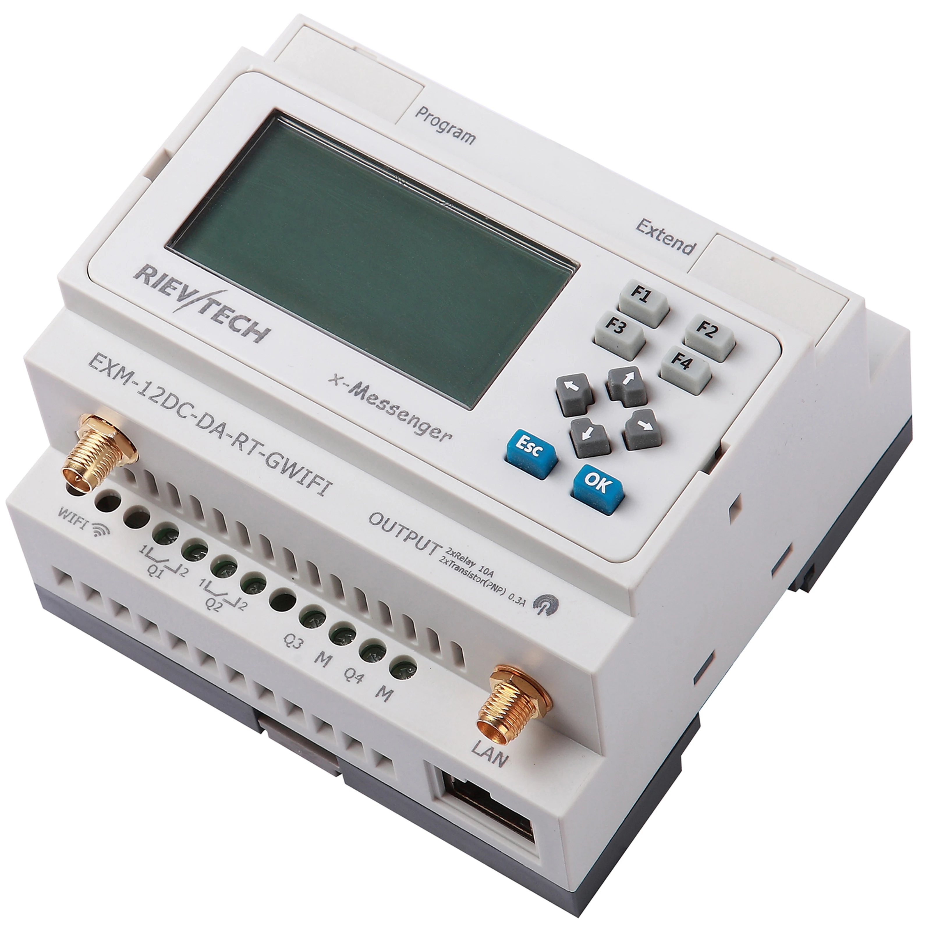 Wifi PLC, идеальное решение для дистанционного управления и мониторинга и тревожных приложений, EXM-12DC-DA-RT-G wifi(белый