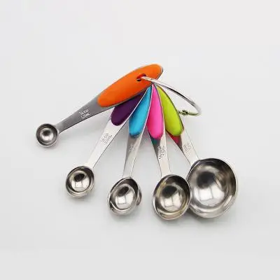 Кухонные мерные чашки и ложки из нержавеющей стали с удобной силиконовой