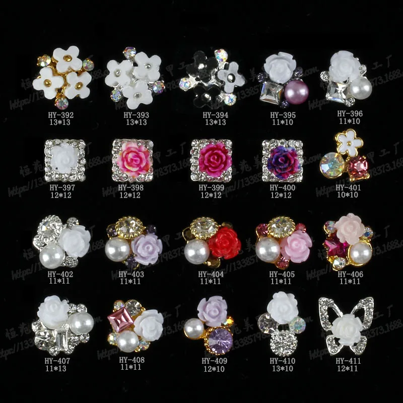 10pcs/lot Nail Art 3d Diamonds Multicolored Rhinestones Flower Jewelry Pearls Stacks On Nails Salon Supplies | Красота и здоровье