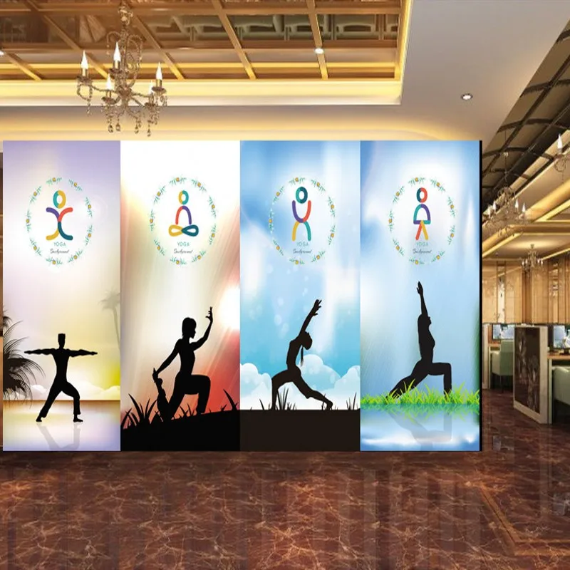Пользовательские фото обои эстетический Йога силуэт настенная диаграмма фон