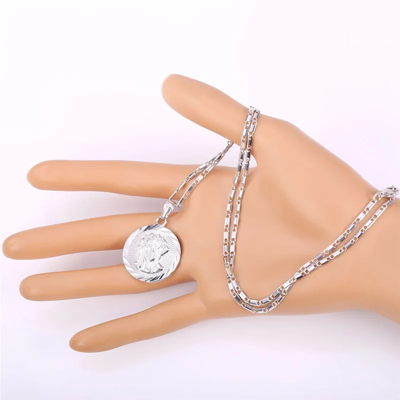 Круглая фигурка Иисуса Kpop золотого/серебряного цвета для женщин христианские