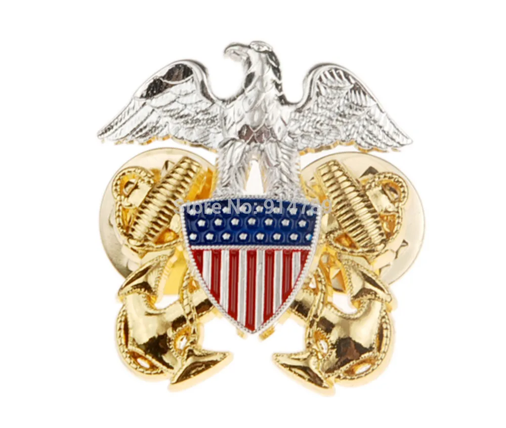 WWII США военно морской флот сотрудников плеча небольшие металлические знаки на