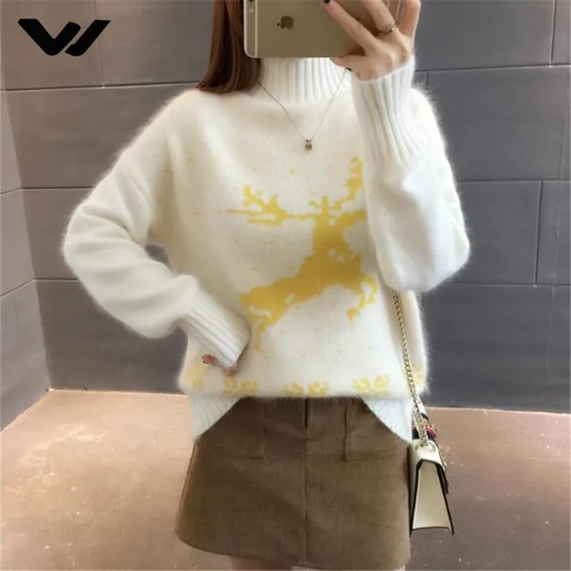 New Arrival Sweaters Fashion 2018 Women Korean Winter Loose Pullover Warm Sweater Sweet Wild Turtleneck Knit | Женская одежда