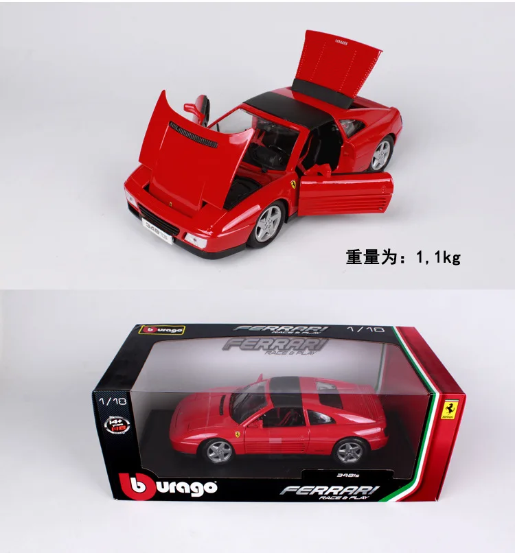Bburago 1:18 имитация металлический игрушечный автомобиль модель для Ferrarial F348 Коллекционная модель автомобиля для мужчин подарок с оригинальной коробкой