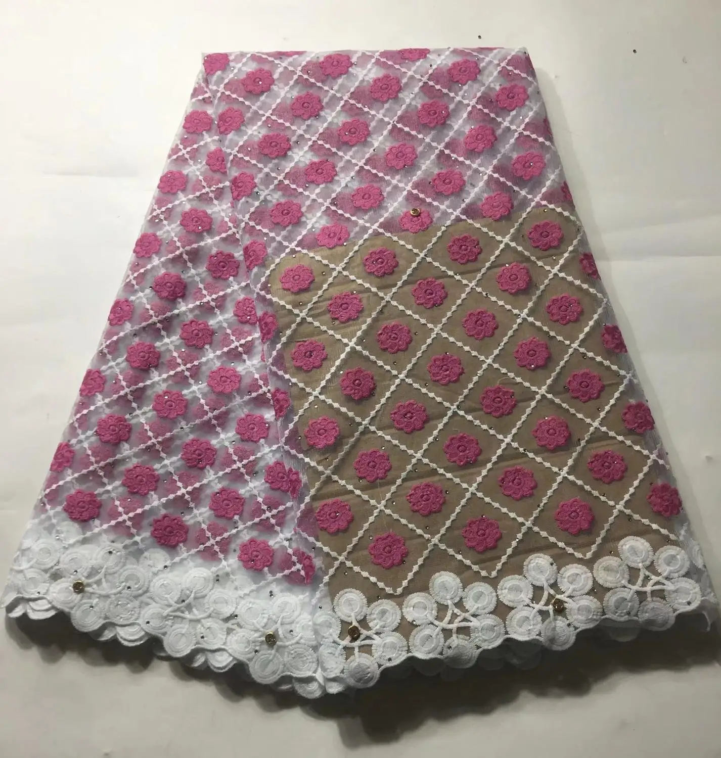 Red African Lace Fabric 2019 High quality Embroidered French Mesh Stones Nigerian Swiss Voile for Dress | Дом и сад
