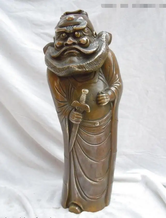 35 см вырезанная латунная фигурка из Китая красивая скульптура изгонца Будды | Дом