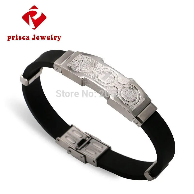 Браслет Cross Man новое ювелирное изделие модный силиконовый браслет из нержавеющей