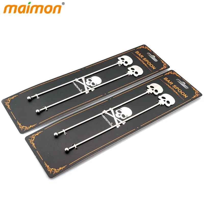 2 шт./упак. стеклянные палочки для перемешивания напитков с черепом из