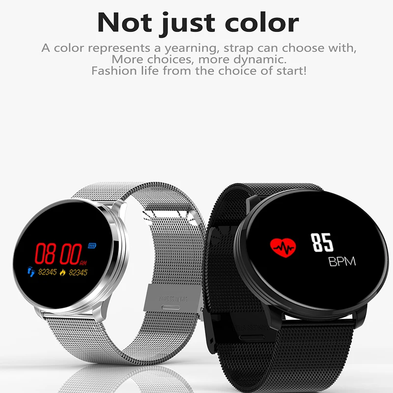 

Smart sports bracelet heart rate monitoring sleep tracker smart band high capacity low power with nice milan strap smart watches