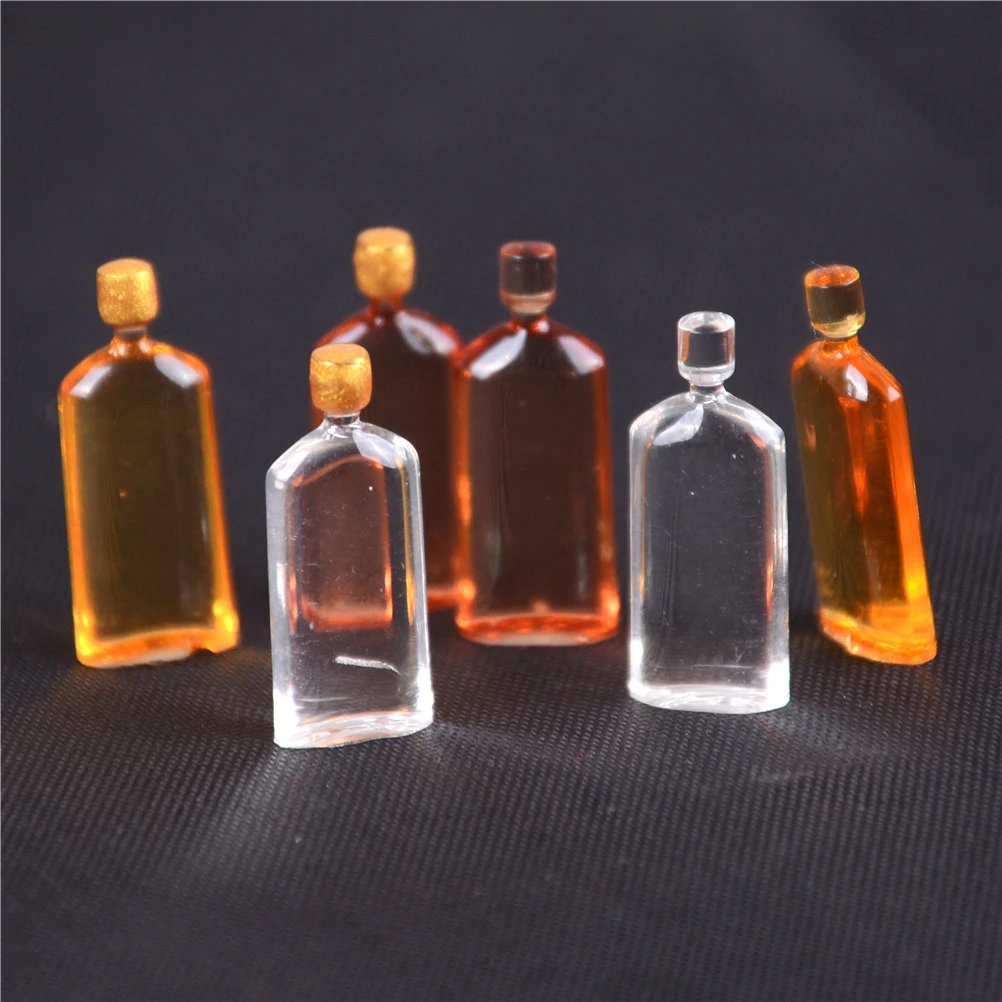 

2018 New 20mm*7mm 1/12 1/6 Scale Dollhouse Miniature 6 Bottle of Wine Bottle