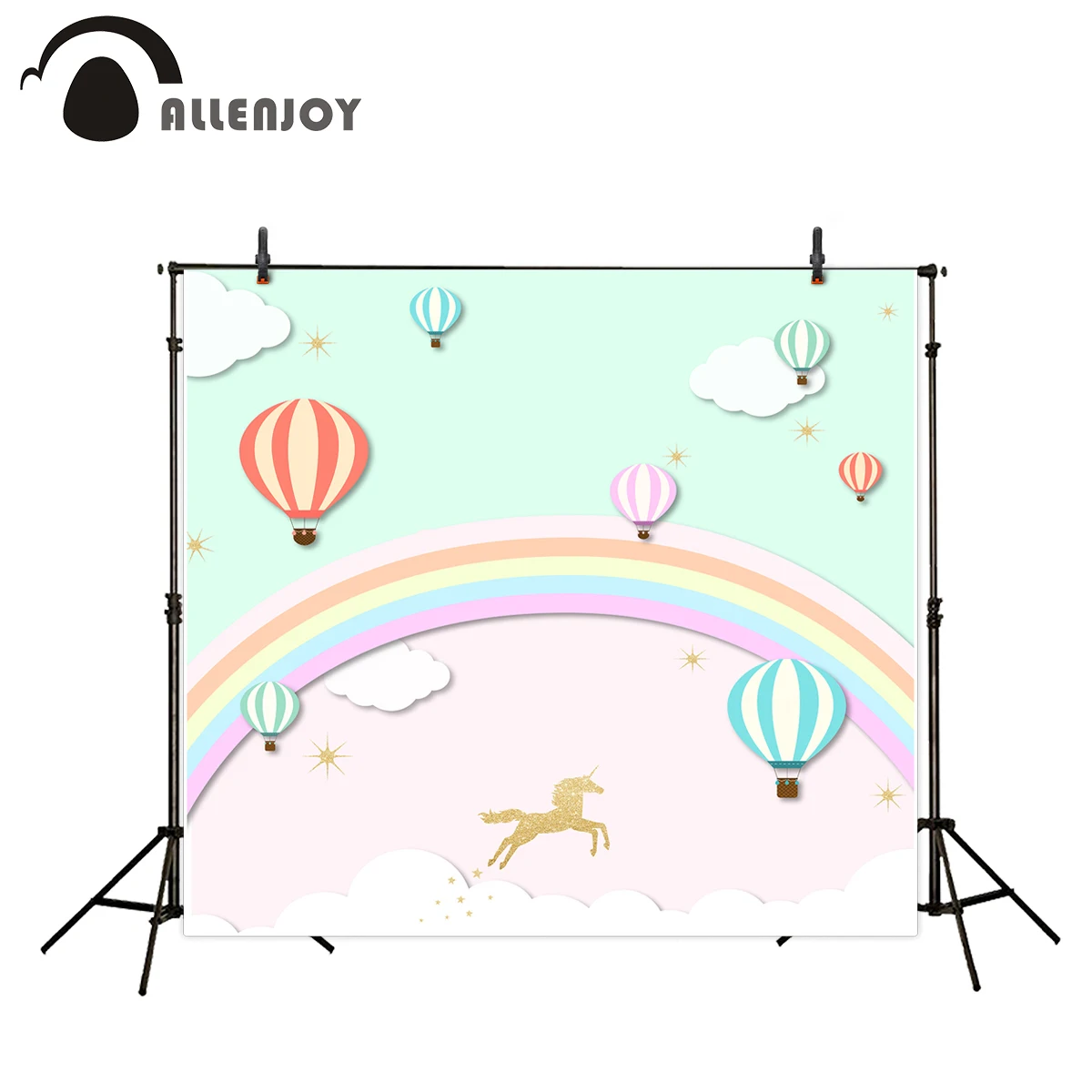 Фон для фотосъемки Allenjoy розовые радужные цвета воздушный шар День рождения