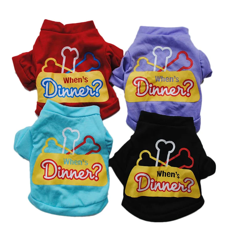 Одежда для домашних животных летняя хлопковая майка с принтом щенка футболка