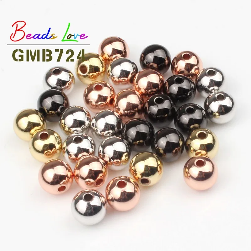 Оптовая Продажа Круглые бусины из латуни и меди для изготовления ювелирных