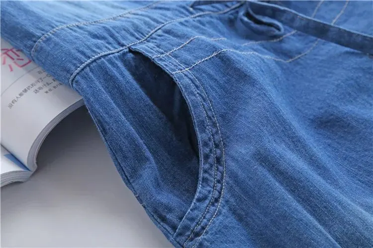 Лето 2020 новая женская одежда больших размеров Дамское повседневное джинсовое