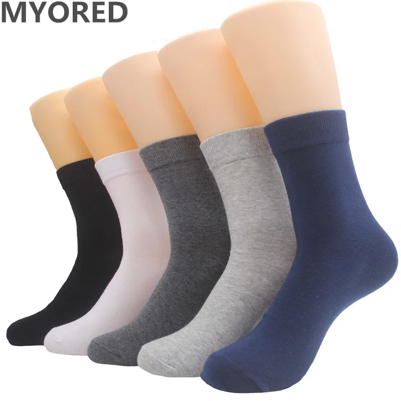 Myored 5 пар Мужская Носки новый бренд мужские хлопок Деловое платье летние