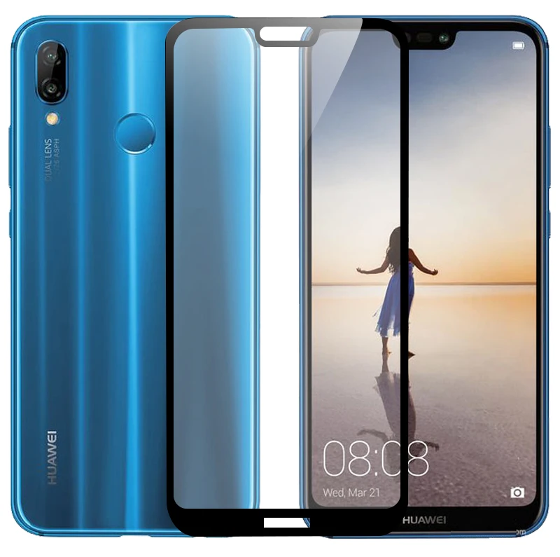 Закаленное стекло с полным покрытием для Huawei P20 Lite Защитная пленка экрана P20Lite 2