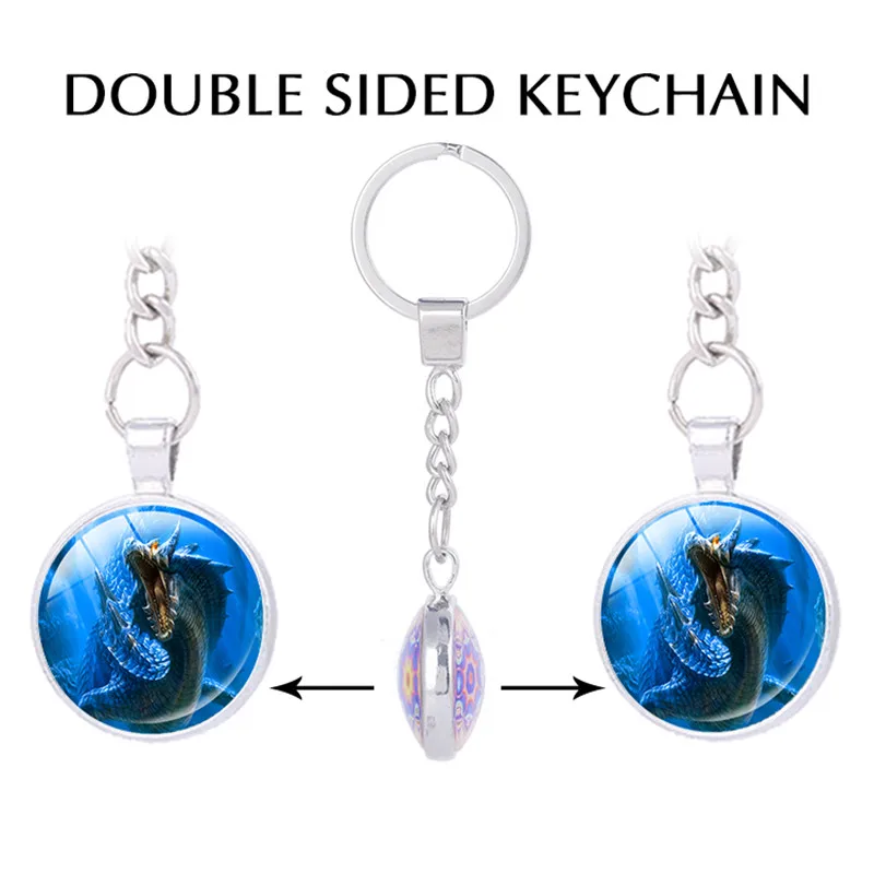 Япония Аниме игры key holder Monster Hunter тема цепочка для ключей jewelry гром волк брелок в