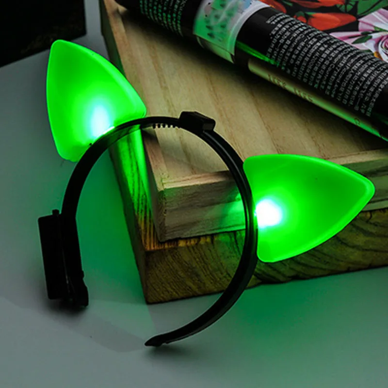 Для женщин и девочек LED мигающий кот животное ухо оголовье Сияющий головной убор