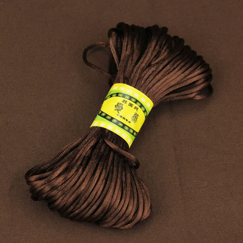 dark brown REGELIN нейлоновый шнур нить 20 м/лот 2,5 мм китайский узел макраме шнур браслет плетеный шнур DIY кисточки вышивка бисером нить - Цвет: dark brown