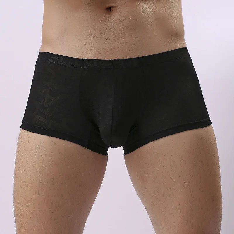 Сексуальное нижнее белье для геев боксеры кружевные трусы Мужские дышащие u