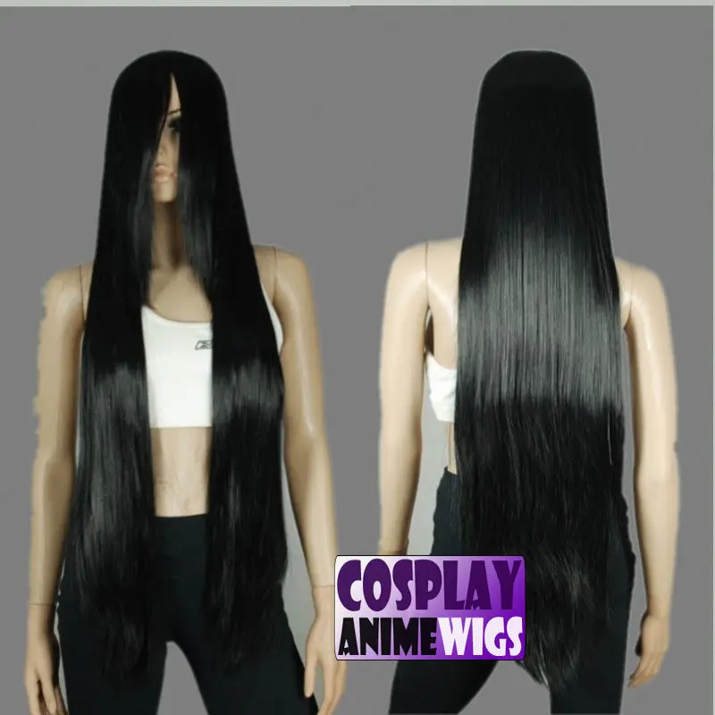 HOT Free Shipping &gt&gt&gt 100cm Black Heat Styleable long Cosplay Wigs 85_001 |