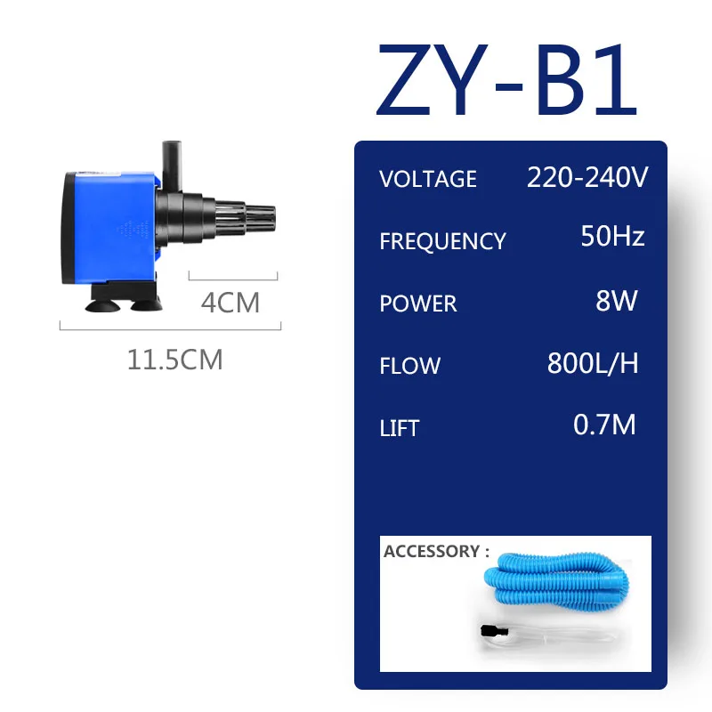 ZY-B1 8W 800LH Высокое качество аквариумный фильтр Водяной насос Система циркуляции воды поток распыления воды для аквариума воздушный погружной насос - Цвет: ZY-B1 8W 800LH
