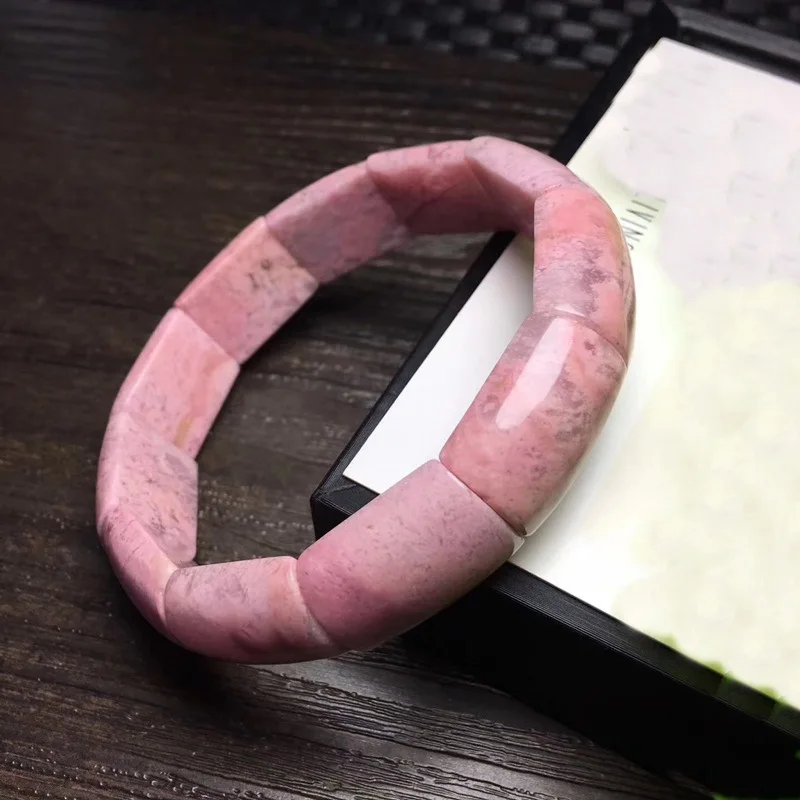 Изящные розовые Персиковые браслеты из натурального камня ручная работа для
