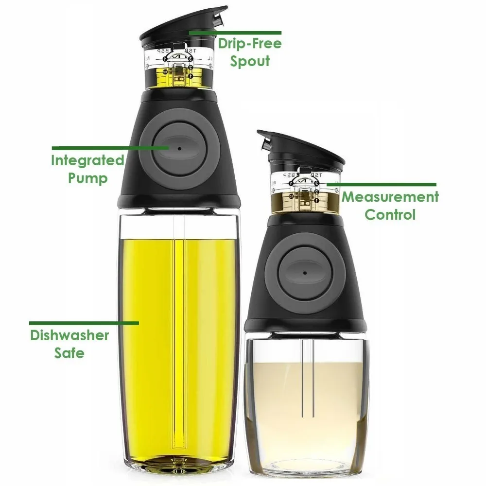 2pcs 917oz olive oil dispenser bottle set oil vinegar cruet with drip free spouts kitchen gadget cooking tools free global shipping
