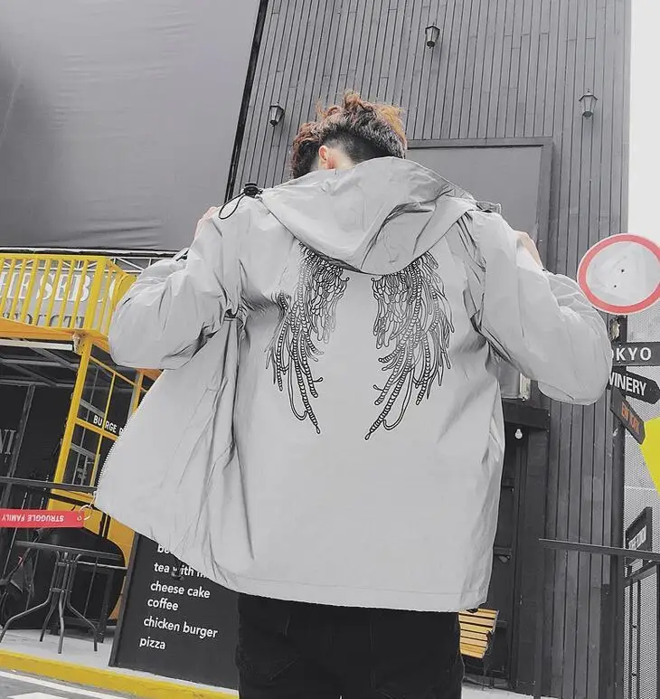 Мужская ветровка с надписью TANG флуоресцентная водонепроницаемая куртка