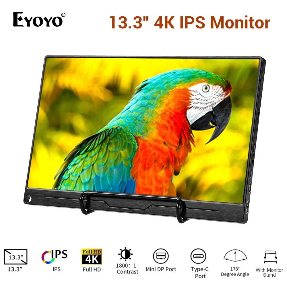 13 3 &quot4 K портативный монитор FHD 3840x2160 ips type C ЖК с HDMI входом встроенный динамик
