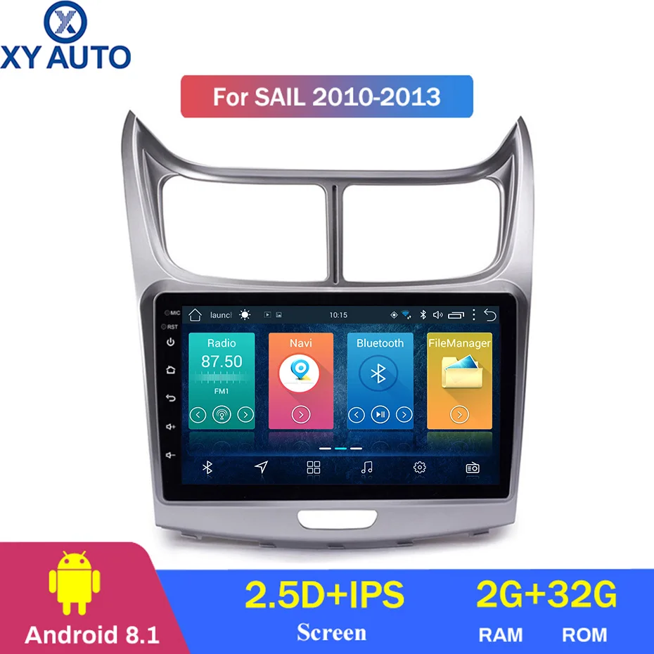 9 дюймовый 2.5D IPS закаленный HD мультисенсорный экран Android 8 1 NAVI для Chevrolet SAil 2010-2013 с