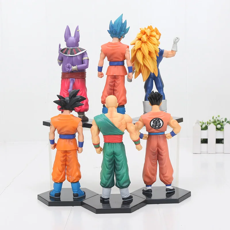 6 шт. 12-15 см Фигурки Dragon Ball Z набор Супер Saiyan Сон Гоку Вегета куллин пикколо, Фриза ячейка ПВХ фигурка модель игрушки куклы