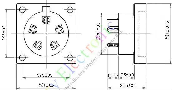 Оптом и в розницу 10 шт. 5 PIN керамика shuguang вакуумная Aa Ba Be Cd Ce Da Трубная Розетка База