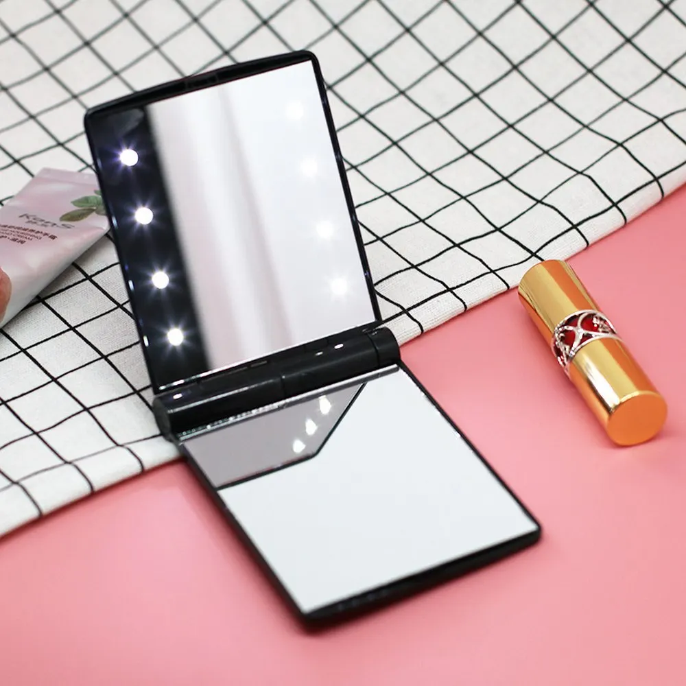 

Double-sided Folding Mirror with Light Led Light Makeup Mirror Compact Portable Pocket Makeup Mirror Beauty Tools