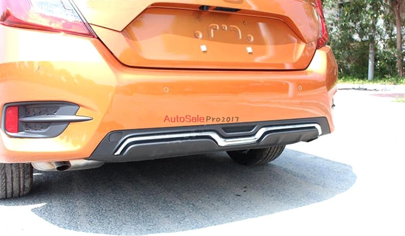 Черный инженерный пластик для Honda Civic 10th Gen 4dr Седан 2016 2017 задний бампер